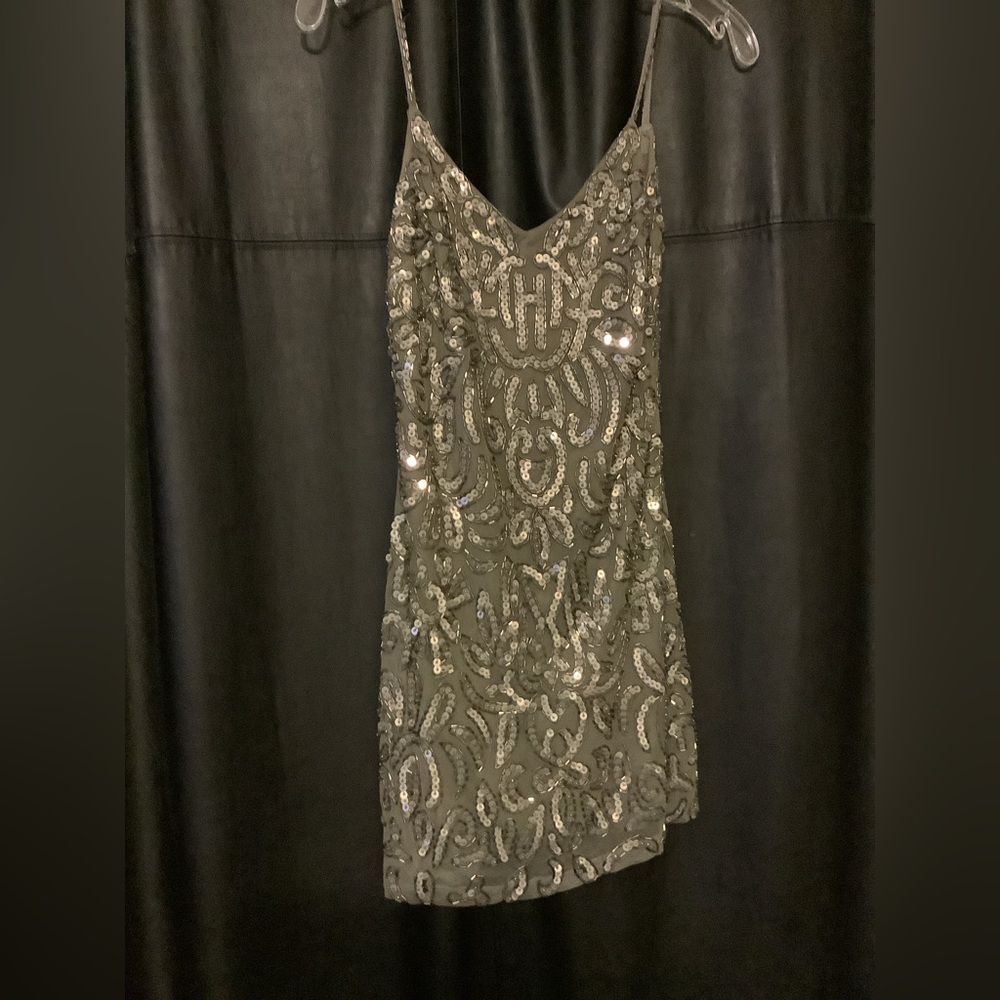 NBD Beaded Sequin Mini Tank Top  Dress Size Small